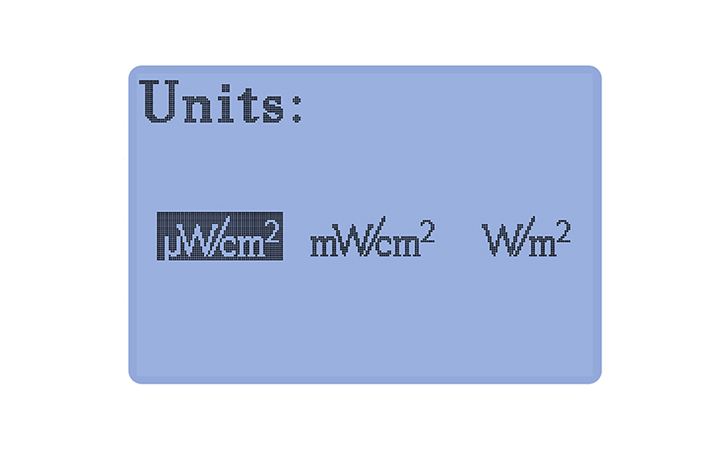 紫外線輻射照度計(jì)單位切換